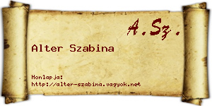 Alter Szabina névjegykártya